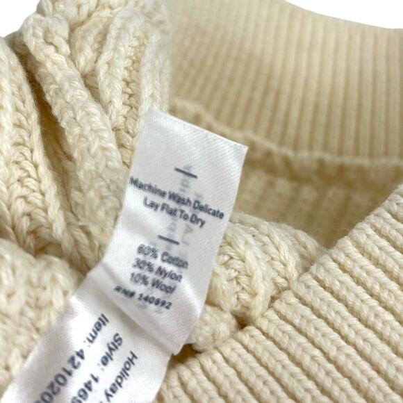 Marine Layer Cotton Wool Skylar Turtleneck Sweater Ivory XL NWT - Picture 8 of 9